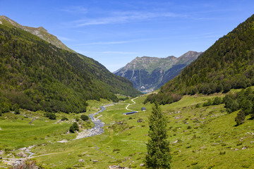 Fototapeta na wymiar French Pyrenees: Gave de Brousset river, Laruns, France