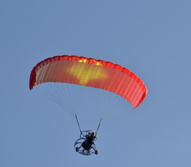 Flight of a motor paraplan