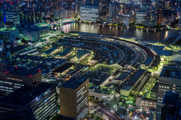 東京　築地の夜景