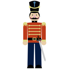 Vector illustration of a toy soldier with sword
