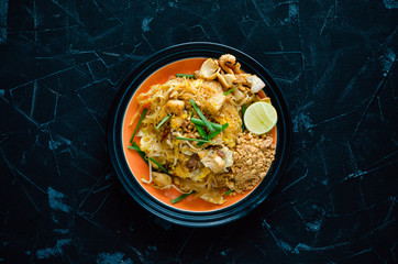 Pad Thai Noodle, Thai Style Stir-Fried Noodle.