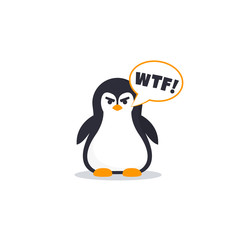 angry pinguin vector emoji