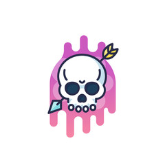 Skull with arrow sticker