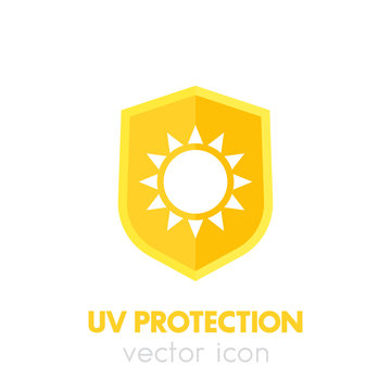UV protection icon on white