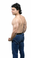 Fototapeta premium indian fitness male model posing topless