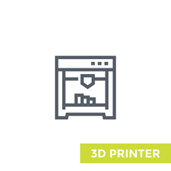 3d printer icon on white