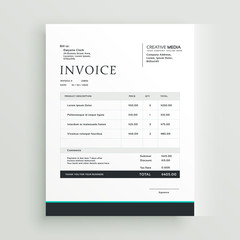 simple invoice template design for your business