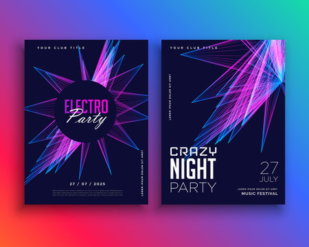 electro party music flyer template invitation