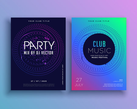 music club party flyer template design vector