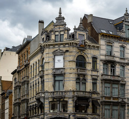 Old but renovated windows in historical part of Bruxelles
