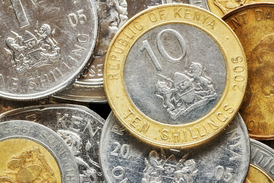 Close up picture of Kenyan shilling, shallow depth of field.