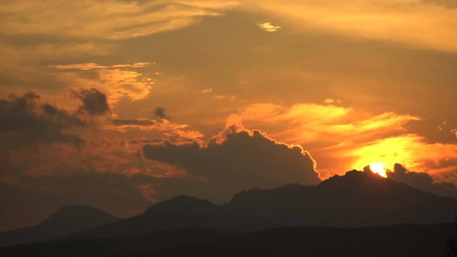 Beautiful Sunset Taim Laps in Summer Mountains