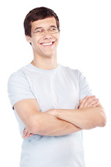 Obraz premium Smiling guy with crossed arms
