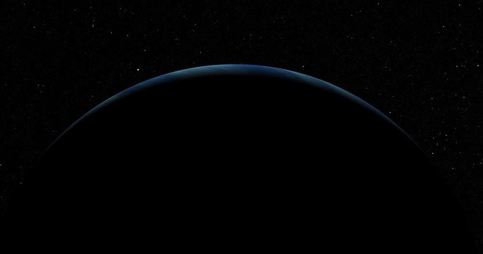 A slightly off-camera sun illuminates a crescent of Planet 9, a hypothetical gas giant in the far outer solar system. Clip is reversible and can be rotated 180 degrees. Data: NASA/JPL.