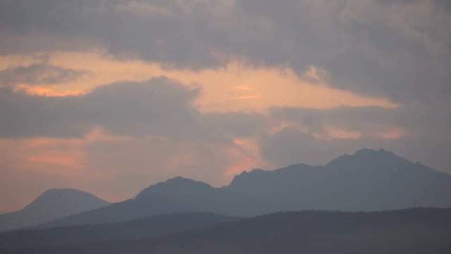 Beautiful Sunset Taim Laps in Summer Mountains