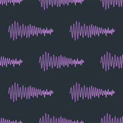 Vector digital music equalizer audio waves seamless pattern design template audio signal visualization signal illustration.