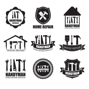Set of different handyman services icons