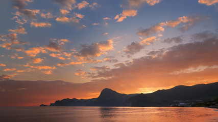 sunset on a background of mountains / Republic of Crimea tourism travel