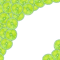 Lime fruits frame