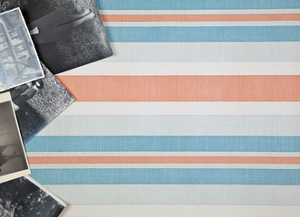 Striped fabric and old photos