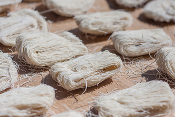 closeup of dry noodles