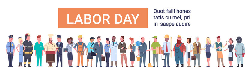 People Group Different Occupation Set, International Labor Day Flat Vector Illustration