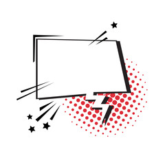 Chat Bubble Icon Pop Art Style Social