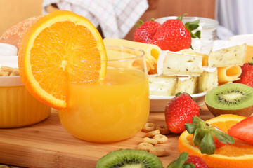 A glass of orange juice for a healthy breakfast