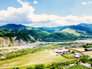 Aerial Drone Fly Over Carpathian Mountains Forest In Transylvania