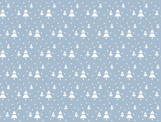 Endless Christmas Pattern. Christmas tree and Snowflakes.