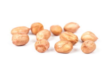 ground nut or peanut on white background..