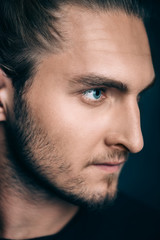 Obraz premium close-up male profile