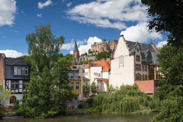 Fototapeta na wymiar Castle of Marburg above the river Lahn