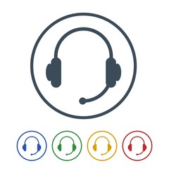 Computer headset Icon Isolated on White Background.vector illustration icon