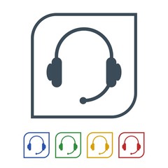 Computer headset Icon Isolated on White Background.vector illustration icon