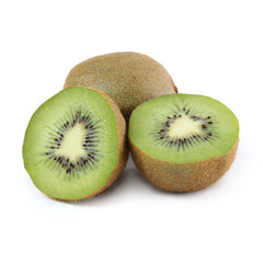 kiwi slices isolated on white background