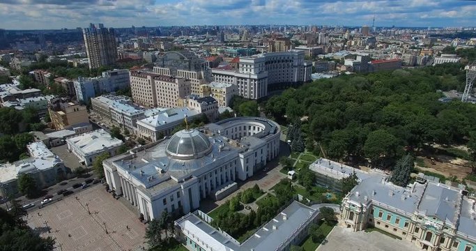 Verkhovna Rada Cabinet of Ministers and Mariinsky Palace of Ukraine cityscape sights Kyiv