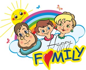 Dad, Mom, I  happy family