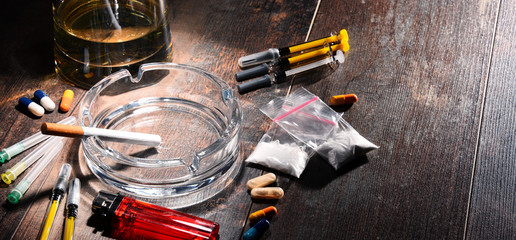 Addictive substances, including alcohol, cigarettes and drugs