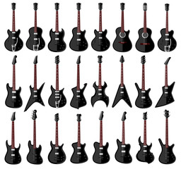 Set of isolated guitars. Flat design - 166030005