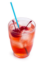 Drink with ice and cherry
