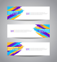 Modern colorful dynamic design banner. Set template. Vector