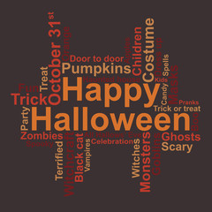 Happy Halloween word cloud, vector