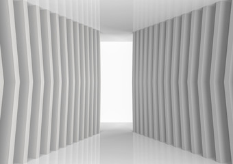 3d rendering. abstract futuristic white indoor room
