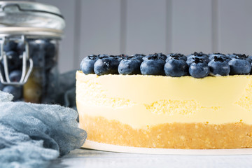 Cheesecake with blueberry, horizontal