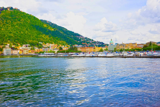 The view of Como lake, Bellagio, Italy.