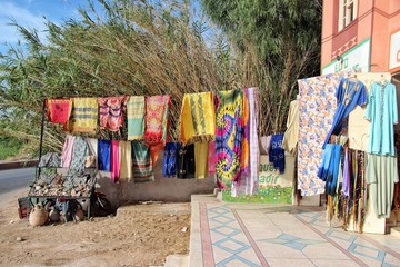 Fototapeta na wymiar Traditional scarves near Sahara
