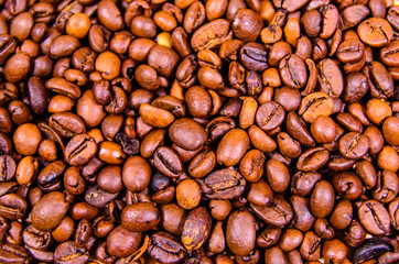 Background of the roasted coffee beans