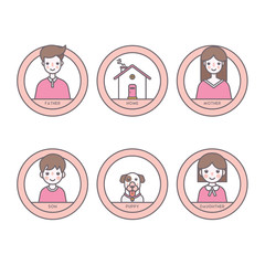 Family Character Set Vector Illustration