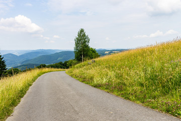 Fototapeta premium Straße auf dem Schomberg, Sundern-Wildewiese